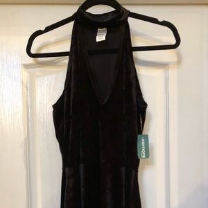 Black Velvet Cut Out Dress